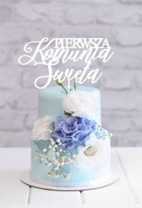 TOPPER PIERWSZA KOMUNIA ŚWIĘTA CZCIONKA ELEGANCKA
