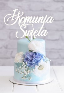 TOPPER PIERWSZA KOMUNIA ŚWIĘTA CZCIONKA ELEGANCKA