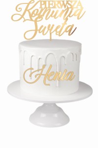 TOPPER PIERWSZA KOMUNIA ŚWIĘTA Z IMIENIEM ZESTAW