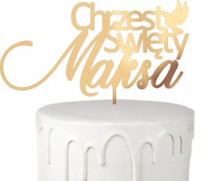 TOPPER CHRZEST ŚWIĘTY Z IMIENIEM CZCIONKA 6