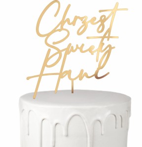 TOPPER CHRZEST ŚWIĘTY Z IMIENIEM CZCIONKA 8