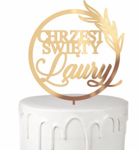 TOPPER CHRZEST ŚWIĘTY Z IMIENIEM CZCIONKA 11