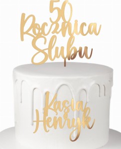 TOPPER ROCZNICA ŚLUBU CZCIONKA 20 ZESTAW Z IMIONAMI