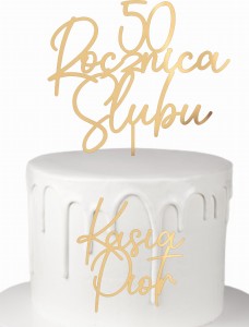 TOPPER ROCZNICA ŚLUBU CZCIONKA 22 ZESTAW Z IMIONAMI