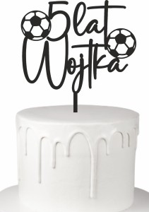 Topper na tort piłkarz piłka nożna + dowolne imię wiek liczba