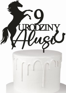 Topper koń + dowolne imię wiek podkowa