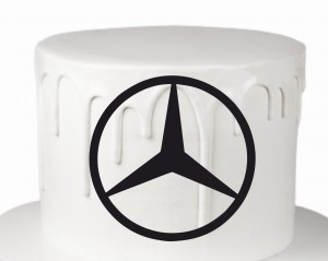 Dekor na bok tortu logo Mercedes