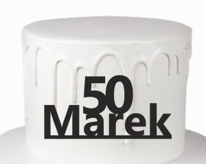 Dekor na bok tortu dowolne imię + wiek liczba