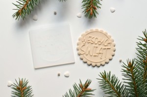 Stempel Wesołych Świąt w okręgu