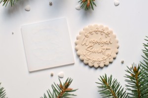 Stempel Wesołych Świąt z wianuszku