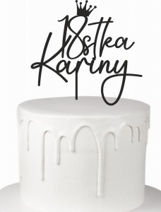 Topper 18stka + dowolne imię liczba wiek z koroną korona