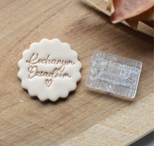 Mini stempel Kochanym Dziadkom z serduszkiem