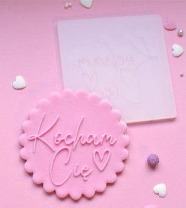 Stempel do masy cukrowej Kocham Cię z serduszkiem