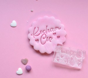 Mini stempel Kocham Cię z serduszkami