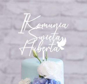 Topper I Komunia Święta + dowolne imię 