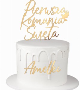 Topper Pierwsza Komunia Święta + dowolne imię zestaw 3