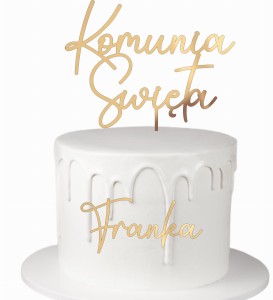 Topper Komunia Święta + dowolne imię zestaw