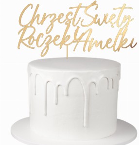 Topper Chrzest Święty i Roczek + dowolne imię