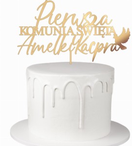Topper Pierwsza Komunia Święta + dwa dowolne imiona