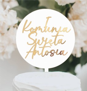 Topper I Komunia Święta + dowolne imię