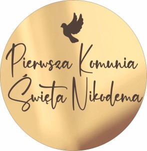 Dekor Pierwsza Komunia Święta + dowolne imię grawerowana tabliczka