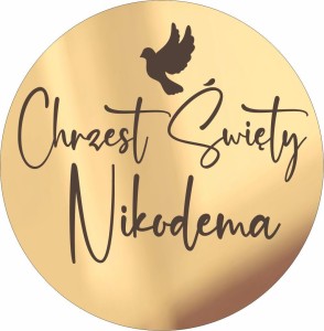 Dekor Chrzest święty + dowolne imię grawerowana tabliczka