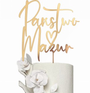 Topper ślubny Państwo + dowolne nazwisko