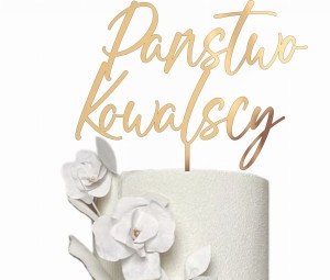 Topper ślubny Państwo + dowolne nazwisko