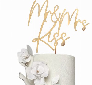 Topper ślubny Mr Mrs + dowolne nazwisko