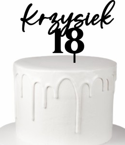 Topper urodzinowy dowolne imię wiek liczba
