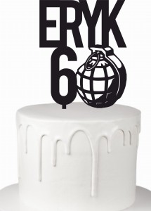 Topper wojskowy granat + dowolne imię wiek armia