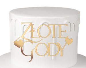 Dekor złote gody z serduszkami