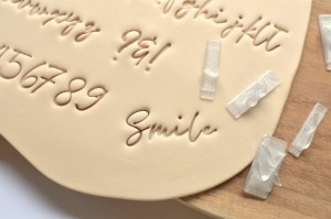 Alfabet literki do masy cukrowej kaligraficzny Smile