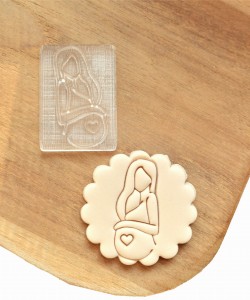 Stempel do masy cukrowej grawerowany kobieta w ciąży Baby Shower