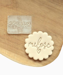 Stempel do masy cukrowej grawerowany miłość z serduszkiem