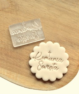 Stempel do masy cukrowej grawerowany Komunia Święta
