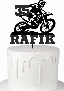 Topper dekoracja motocykl cross motor + dowolne imię wiek 