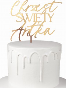 Topper dekoracja Chrzest Święty + dowolne imię
