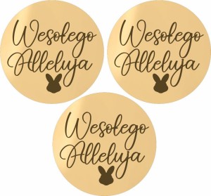 Okrągły dekor Wesołego Alleluja Wielkanoc zestaw mini dekorów