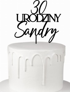 Topper urodziny + dowolne imię wiek liczba urodzinowy