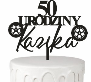Topper na tort dla wulkanizatora opona urodziny + dowolne imię