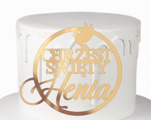 Dekor na tort Chrzest Święty w okręgu + dowolne imię