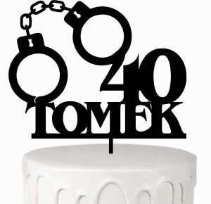 Topper na tort policjant kajdanki + dowolne imię wiek