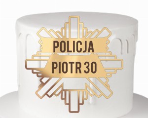 Dekor na tort odznaka policyjna policja + dowolne imię 