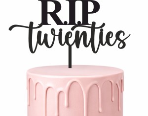 Topper na tort RIP + dowolna liczba nagrobek R I P twenties