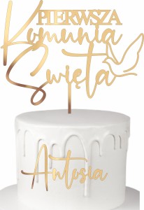 Topper Pierwsza Komunia Święta + dowolne imię zestaw
