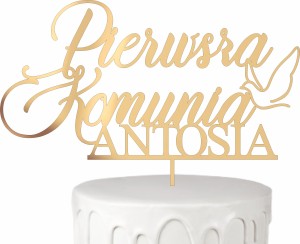 Topper Pierwsza Komunia gołębica  + dowolne imię
