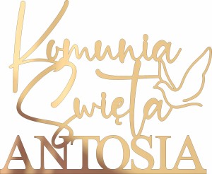 Dekor Pierwsza Komunia z gołębicą + dowolne imię