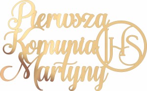 Dekor Pierwsza Komunia z IHS + dowolne imię