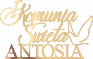 Dekor Pierwsza Komunia Święta z gołębicą + dowolne imię